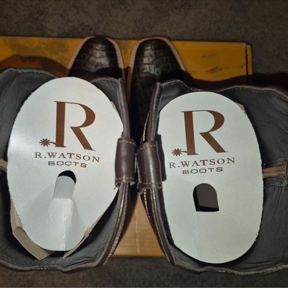 Golden Chocolate Caiman Cowboy Boots - Picture 7 of 9